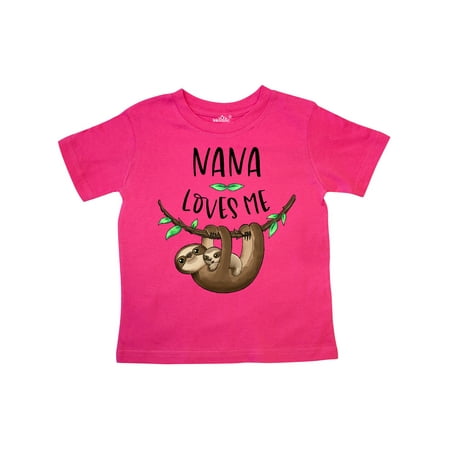 

Inktastic Nana Loves Me Cute Sloth and Baby Gift Toddler Boy or Toddler Girl T-Shirt