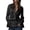 Black, variant on Staron Women's Casual Blouse Short Sleeve Zip Front Shirt with Flounce Cuffs Loose Fit Round Neck Solid Color Top, Red XL