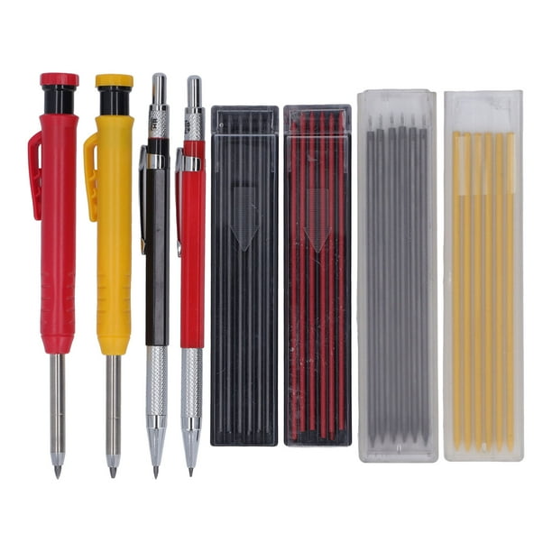 Herramienta para trabajar la madera, juego de lápices de carpintero mecánico, juego de lápices de carpintero de repuesto, kit de lápices de carpintería de agujero profundo, experiencia incomparable