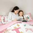 thumbnail image 4 of Manfei Christmas Nutcracker Kids Twin Bedding Sets 7-Piece, Initial Letter L Bedding Comforter Set, Fairy Tale Princess Reversible Sheet Sets, Ultra Soft Home Decor, 4 of 7