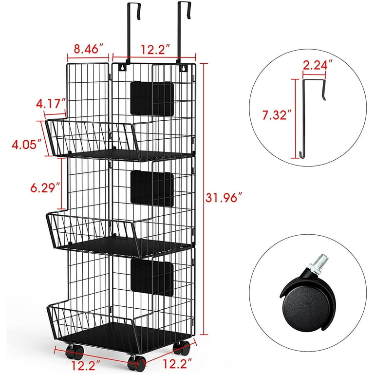 4PK-Stackable Wire Baskets XXL Fruit Vegetable Produce Baskets with Ha –  TreeLen