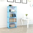 thumbnail image 4 of 4 Tiers Cube Bookcase Book Shelf Multifunctional Storage Rack for Books Shoes Toys Green Plants Decorations Bedroom Study Room Kitchen, 4 of 8