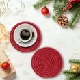 thumbnail image 4 of Hyasfey 8Pcs Cotton Woven Drink Coasters Absorbent Coasters for Coffee Table Braided Coasters Heat-Resistant Table Protection Mat for All Cups, 4 of 8