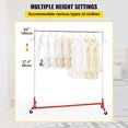 thumbnail image 4 of VEVOR Z Rack, Base Industrielle Z Rack à Vêtements, Hauteur Réglable Rack à Vêtements Roulant Z, Acier Robuste Base Z Rack à Vêtements avec Roulettes Verrouillables pour Maison Magasin de Vêtements Usage Commercial (Rouge), 4 of 9