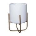 thumbnail image 2 of Large Decorative Floor Planter with Stand, Modern Metal Pot for Living Room Office Balcony or Garden, Elevated Indoor Plant Display for Home Decoration and Greenery Arrangement, 2 of 6