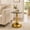 17.72"Black+Golden, variant on Mermaid Tail End Coffee Round Side Table, Modern Metal Pedestal, Minimalist Accent for Small Spaces, Drink Martini Decoration for Living Room (Matte Gray)