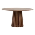 thumbnail image 2 of Cid Xeu 54 Inch Dining Table- Round Walnut Veneer- Slatted Pedestal Base, 2 of 13
