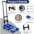 thumbnail image 2 of Folding Hand Truck 500lbs, Portable Heavy Duty Dolly Cart, 6 Wheels Collapsible Luggage Cart with 2 Elastic Ropes - Compact Trolley Cart for Easy Moving - Ideal Hand Cart for Travel and More, 2 of 15