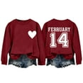 thumbnail image 3 of VKOYWKM Valentines Day Shirt Women Funny Letter Print Pullover Long Sleeve Crew Neck Love Heart T-Shirts Romantic Holiday Valentine Tops, 3 of 7