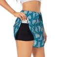 thumbnail image 2 of Haiem Sea Turtle Women's 2 in 1 Running Shorts - Lightweight Athletic Workout Gym Yoga Breathable Sports Shorts Liner with Phone Pockets-X-Large, 2 of 9