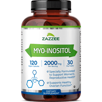 Zazzee Myo-Inositol 2,000 mg per Serving – 120 Vegan Capsules – Supports Reproductive Health – Vegan • Non-GMO • Made in USA