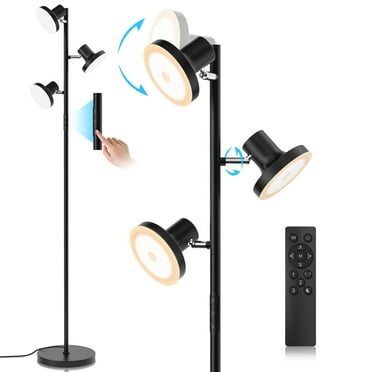 36W LED Tree Floor Lamp, Modern Dimmable Standing Lamp with Remote & Touch Control, 4 Color Temperatures, 3 Rotatable LED Light Floor Lamps for Living Room, Bedroom, Office