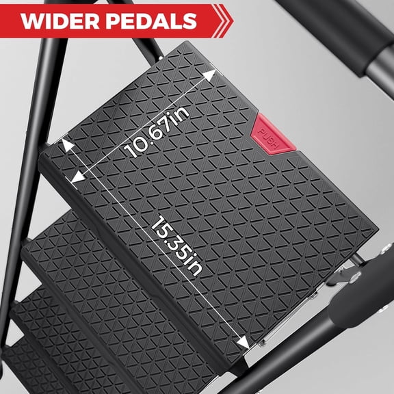 4 Step Ladder Folding Stool with Handrail Anti-Slip Wide Pedals Safe-Lock Design 800lbs Load Capacity for Home Kitchen