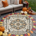 thumbnail image 4 of Vintage Flowers Pattern Washable Round Area Rug 7 ft, Flowers Traditional Bohemian , Soft Non Slip Rugs Stain Repellent Indoor Felt Carpet for Living Dining Room Bedroom Home Office, 4 of 9