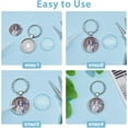 thumbnail image 4 of 20 Sets Cabochon Keychain Kit 2 Colors Alloy Round Bezel Pendant 25mm Trays Charms with Glass Cabochon 5.8cm DIY Cabochon Keychain, 4 of 9