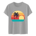 thumbnail image 4 of Blusa informal de manga corta con cuello redondo y estampado de verano a la moda para mujer Pompotops  hfajkhk135478, 4 of 5