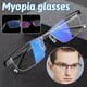 thumbnail image 2 of Anti-blue Light Eyeglass Non-prescription Flat Lens Thin Metal Frame GlassesGun Color150Anti-blue Light, 2 of 5