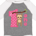 thumbnail image 4 of Inktastic Pink Sloth 1st Birthday Girls Long Sleeve Baby Bodysuit, 4 of 5