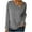 Gray, variant on Womens Soft Long Sleeve Sweatshirt Juniors Comfy V Neck Shirts Solid Casual Decorative Buttons Knitted Pullover Tunic Tops,Purple,Large