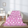 thumbnail image 2 of Sikiie Purple And White Polka Dot Cozy Flannel Fleece Throw Blanket: Lightweight & Thick for All Seasons - Perfect for Women, Men, & Kids"50"x40", 2 of 6