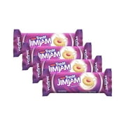 Britannia Treat Naughty Jim Jam Sandwich Biscuits 3.52oz (100g) - Breakfast & Tea Time Snacks - Delicious Grocery Cookies - Suitable for Vegetarians (Pack of 4)