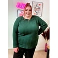 thumbnail image 4 of CASSIE LIZ Womens Plus Size Sweaters 4X Crew Neck Knit Pullover Fall Fashion Green Loose Fit Winter Dressy 4XL 24W 26W, 4 of 10