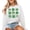 White, variant on St Patrick’s Day Shamrock Sweatshirt Checkered Clover Grid Design