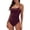 Dark Purple #003, variant on Women's One Piece Swimsuits Tummy Control Ruched Bathing Suit One-Piece Swimwear Black S