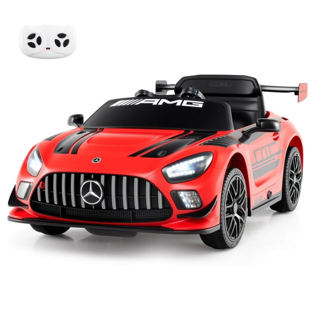 Costway Ride on Car Licensed Mercedes-AMG GT3 Kids Car with Remote Control 3 Speeds Red