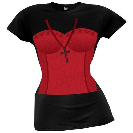 Costume Black Adult T-shirt - Sexy Vampire Costume Black Juniors T-Shirt
