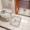 thumbnail image 4 of Palm Trees Bath Mat 3 Piece Bathroom Rug Set, Brown Tropical Plants Summer Green Non Slip Bath Rug Contour Mat and Toilet Lid Cover, Absorbent Shower Mats Soft Bath Rugs and Mats Sets, 4 of 8