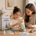 thumbnail image 4 of Christmas Decor Handmade 3D Craft Set Glowing Lighted Sea Glass Art Kits For Adults Beginner Friendly Lighthouse Kit Collection DIY Plastic Building Activity For Indoor Home Holiday Decoration,E, 4 of 7