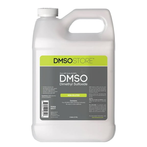 DMSO 1 Gallon Plastic Bottle, Pure Pharma Grade 99.995%, Non-Diluted Liquid Dimethyl Sulfoxide