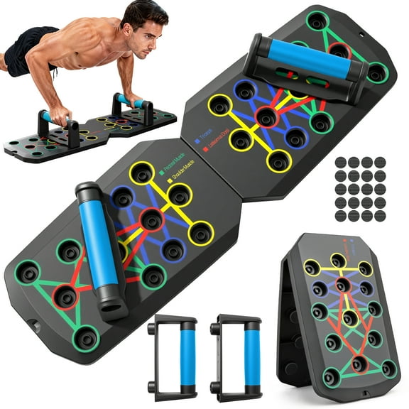 Rican Push up Board, Multifunctional Folding Push up Board, Portable Folding Push up Exercise Equipment, Suitable for Chest and Back Exercises, Fitness Strength Training Equipment
