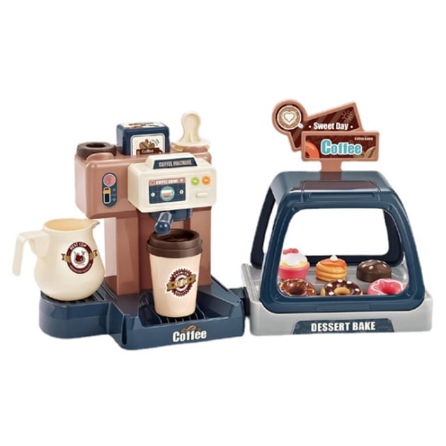 Coffee Machine Toy Simulation Sound And Light Water Supermarket Players 2 In 1 With Voice Puzzle For Kids Kitchen Toys