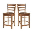 thumbnail image 6 of International Concepts Solid Wood Emily Ladder Back Counter Height Stool - 24" Seat Height - Distressed Oak, 6 of 11
