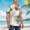 thumbnail image 5 of Balery Flying Butterflies-1 Print Men's Hawaiian Shirts Short Sleeve Beach Shirt Relaxed Fit Vacation Button Down Shirts-3X-Large, 5 of 9