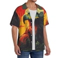 thumbnail image 2 of Balery Hawaiian Style Bald Eagle Camisa Casual de Manga Corta con Botones para Hombre, Texturizada, Estilo Cubano, para Playa, Verano-Small, 2 of 5