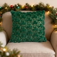thumbnail image 4 of Green Embroidered Pillowcase, 3D Raised Plush Knit Design With Exquisite Patterns, Skin-Friendly High-Density Fabric, Multi-Size (16×16In/18×18In/20×20In) For Sofas Bedheads, 4 of 6