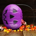 thumbnail image 6 of PEIBang Halloween Pumpkin Bucket 1Pc Small Plastic Candy Pail For Trick Or Treat,Purple Pumpkin Basket 7.87x4.72x6.89 Inches,Lightweight & Durable Halloween Party Decor, 6 of 7