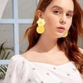 thumbnail image 4 of 2 pares de pendientes de rafia para mujer, pendientes colgantes de rafia llamativos, joyería de vacaciones de verano en la playa, 4 of 5