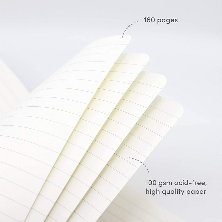 Paperage 80016 PAPERAGE Dotted Journal Notebook, (White), 160 Pages, Medium  5.7 inches x 8 inches - 100 gsm Thick Paper, Hardcover