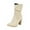 Beige, variant on Fesfesfes Womens Black Boots Shoes Fashion Solid Color High Heels Casual Warm Wear-resistant Slip-on Fleece Cowgirl 6(37)