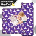 thumbnail image 4 of Unicorn and Heart Purple Pattern Teens Toddler Nap Mat with Pillow, Sleeping Mat Bag for Preschool Daycare 50"x20", 4 of 6