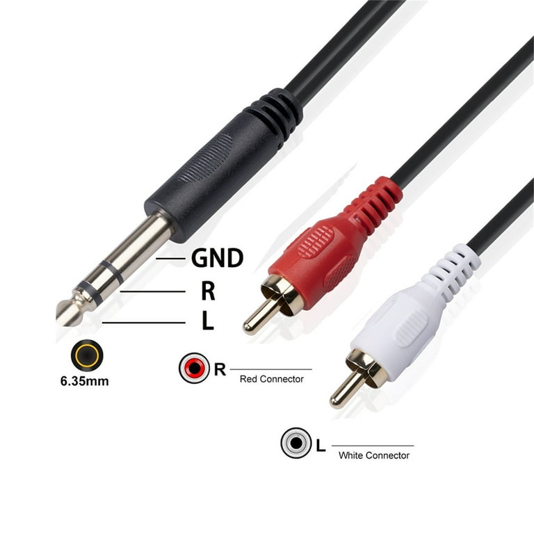 absuyy RCA Cable on Clearance- 6.35 Mm To 2RCA Cable RCA Cable