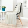 thumbnail image 2 of Chanasya Chenille Knit Super Soft Velvety Texture Throw Blanket - Cozy Classy Elegant Decorative with Subtle Shimmer for Sofa Chair Couch Bed Living Bed Room Off White Blanket - (50x65 Inches) Pearl, 2 of 3