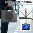 thumbnail image 2 of Kids Friendly Hybrid Case for iPad Pro 12.9 2022/2021/2020/2018, Rugged Case with Rotating Ring Stand Pencil Holder Heavy Duty Protection Slim Fit Silicone PC Case for iPad Pro 12.9, Black, 2 of 13