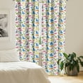 thumbnail image 2 of Ambesonne Dino Curtains, Dinosaurs Colorful, Pair of 28"x95", Multicolor, 2 of 5