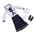 thumbnail image 2 of 1:6 Traje de uniforme para niñas Cosplay Conjunto de top de manga larga Traje de ropa interior de moda para azul oscuro, 2 of 7