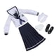 thumbnail image 2 of Conjunto de uniforme escolar femenino a escala 1/6, disfraz de manga larga, ropa interior, atuendo elegante azul oscuro, 2 of 7